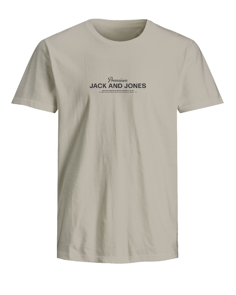 JACK JONES PREMIUM Ferris Short Sleeve Tee Crew Neck-Silver Lining Silver Lining front view
