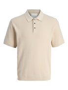 JACK JONES PREMIUM Cooper Knit Polo-Silver Lining Silver Lining front view