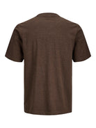 JACK JONES PREMIUM Logan Crew Neck Tee-Chocolate Brown Chocolate Brown model front view