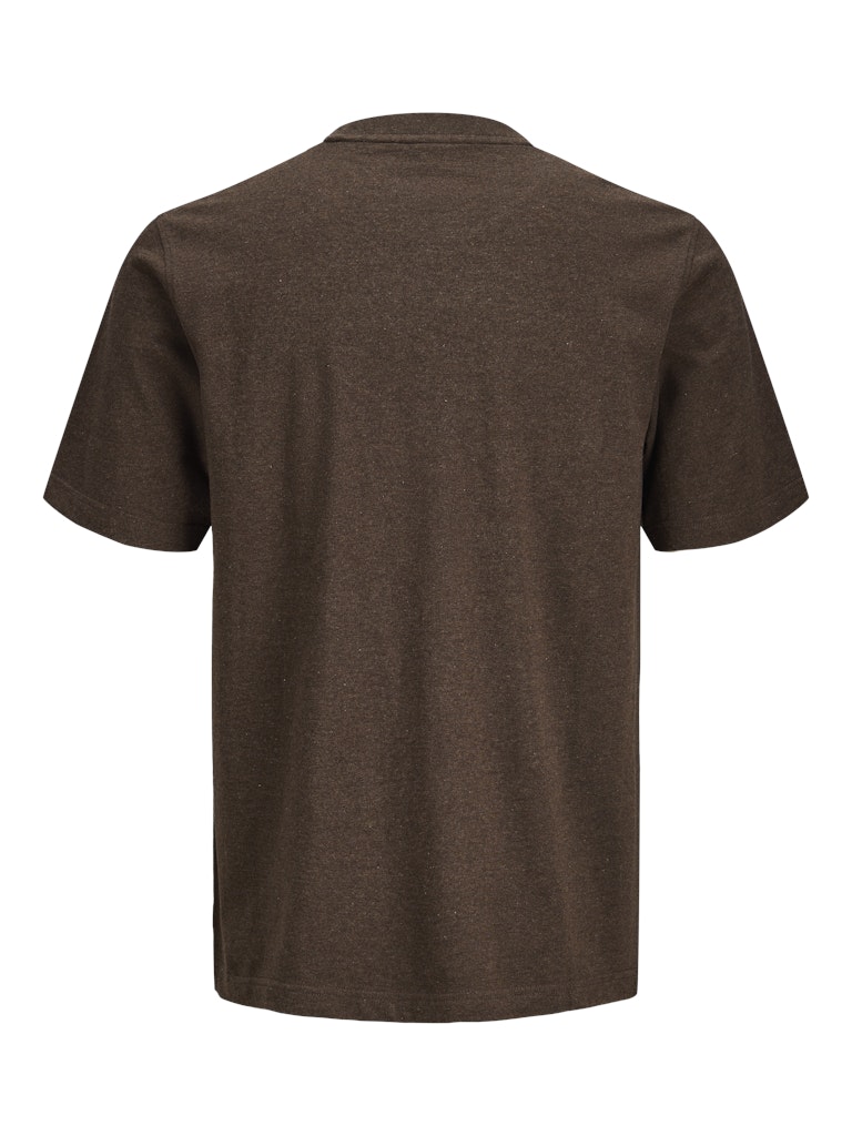 JACK JONES PREMIUM Logan Crew Neck Tee-Chocolate Brown Chocolate Brown model front view