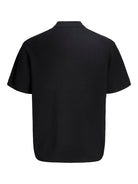 Black polo shirt on a white background