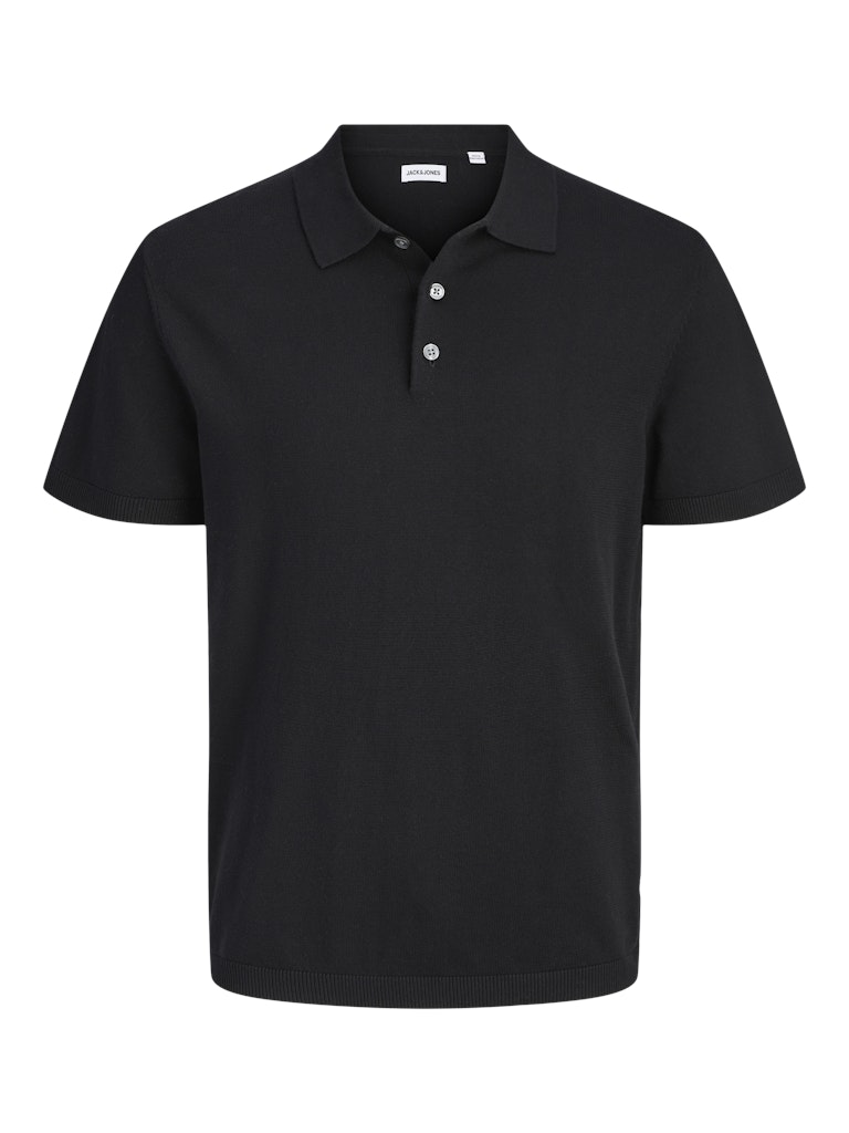 JACK&JONES Will Knit Polo-Black Black front view