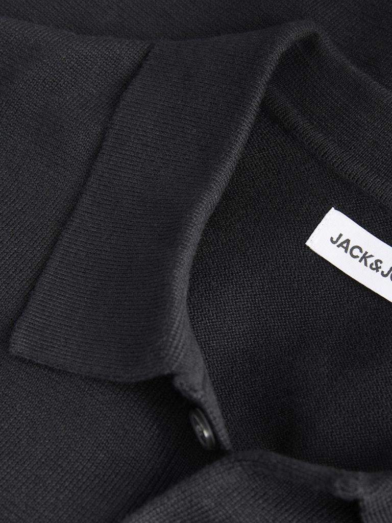JACK&JONES Will Knit Polo-Black Black detail view