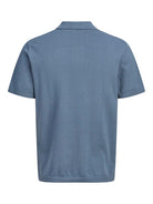JACK&JONES Will Knit Polo-Blue Mirage Blue Mirage model front view