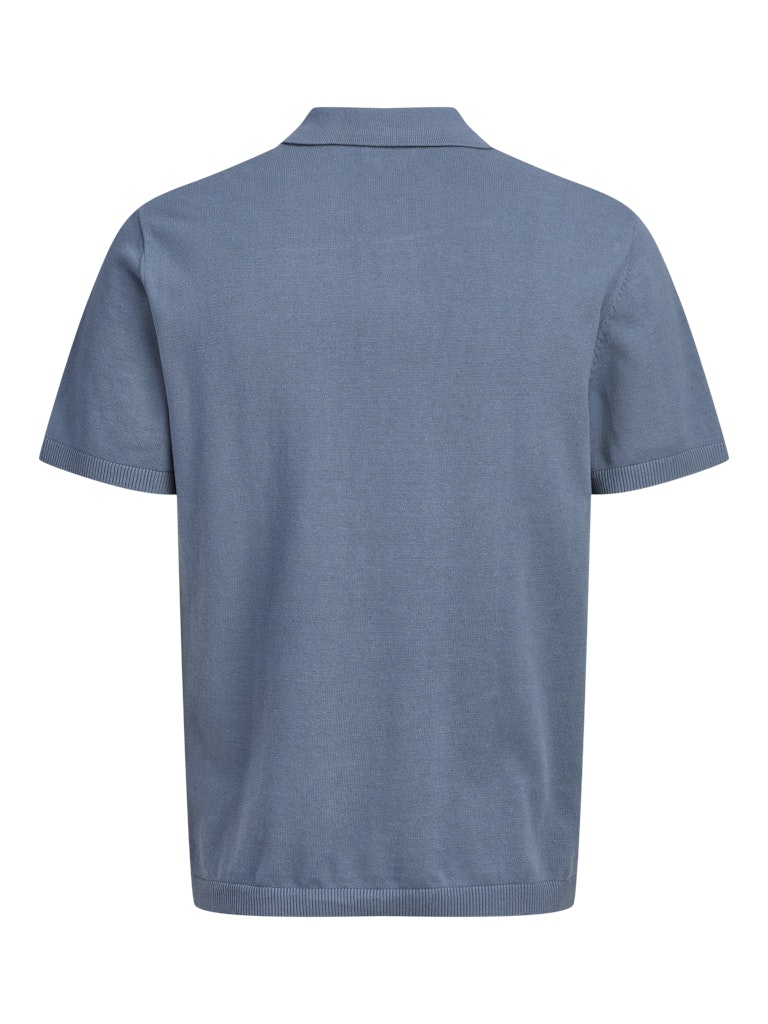 JACK&JONES Will Knit Polo-Blue Mirage Blue Mirage model front view