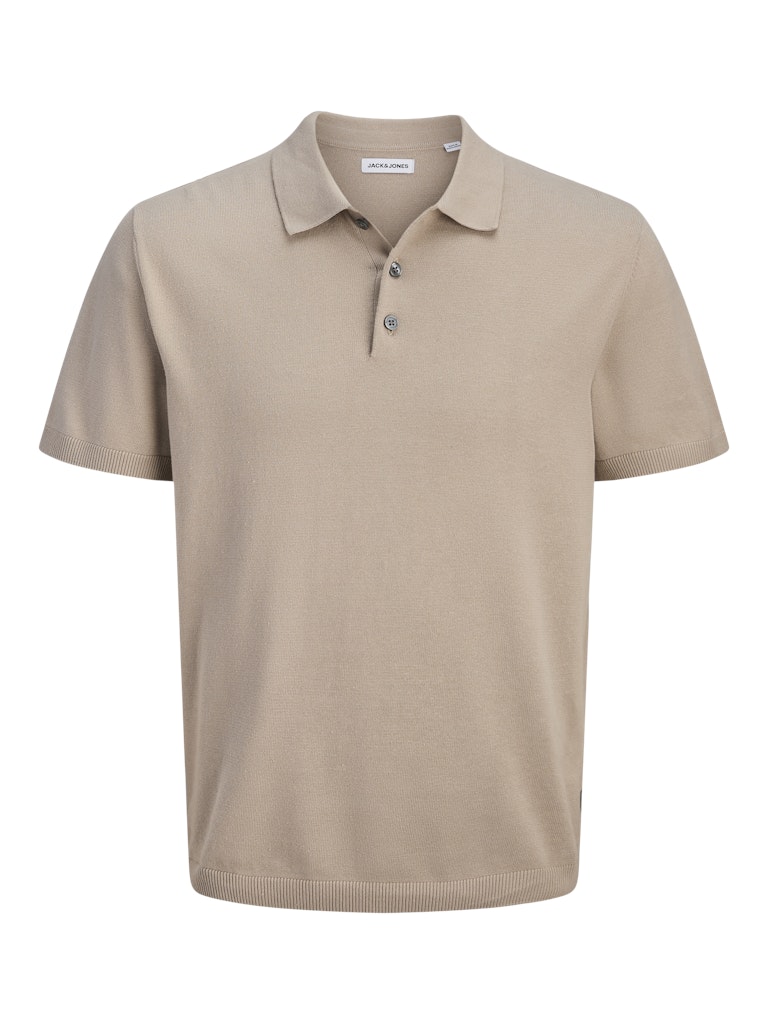 Beige polo shirt on a white background