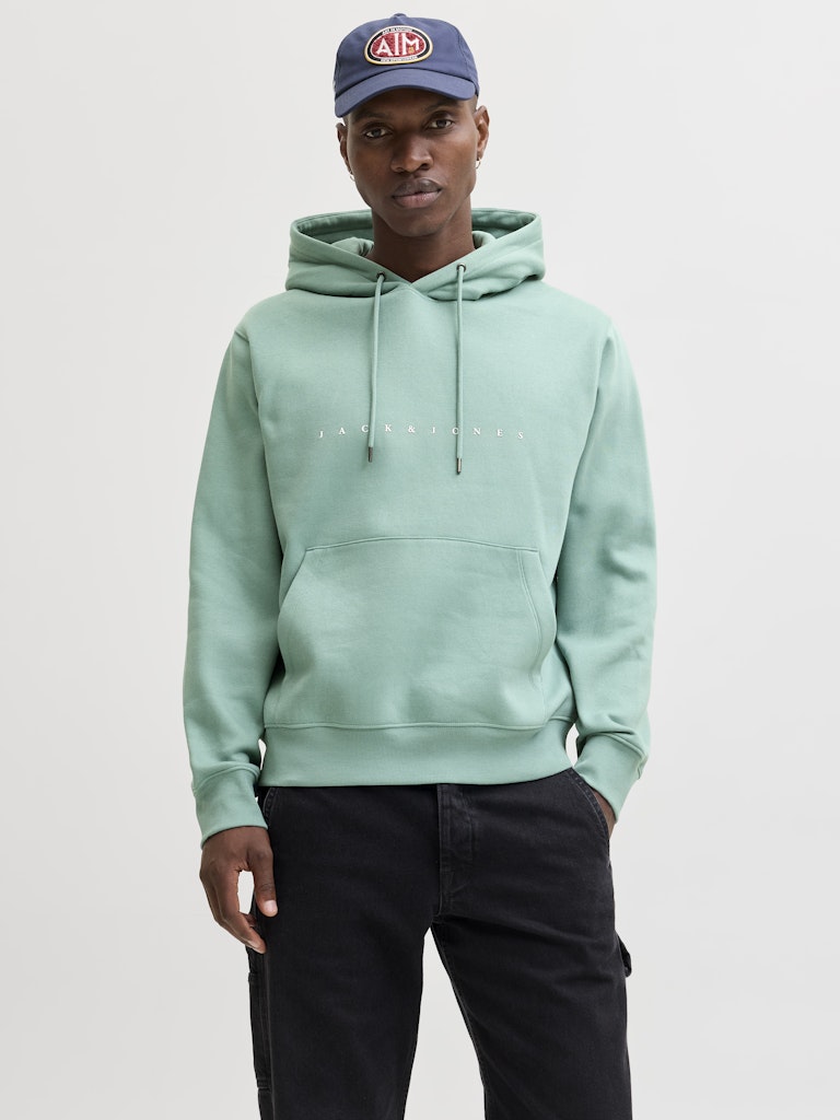 JACK & JONES Star Hoodie-Mineral Blue Mineral Blue front view