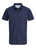 JACK&JONES Matheo Short Sleeve Shirt-Navy Blazer Navy Blazer side view