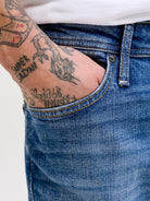 JACK & JONES Clark 478 Blue Denim Regular Fit Jeans Blue Denim flat front view