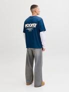 JACK JONES CORE Club Back Print T-Shirt-Poseidon Poseidon back view