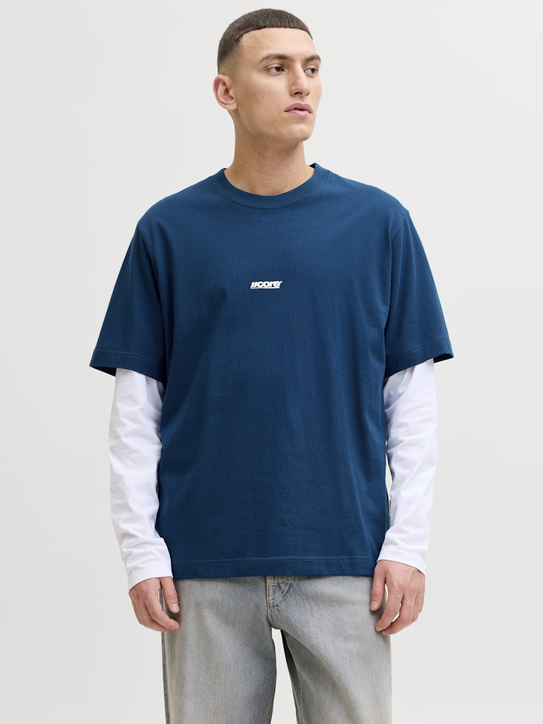 JACK JONES CORE Club Back Print T-Shirt-Poseidon Poseidon front view