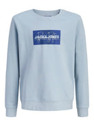 Jack Jones Youths Cole Print Sweatshirt Junior-Celestial Blue Celestial Blue alternate view