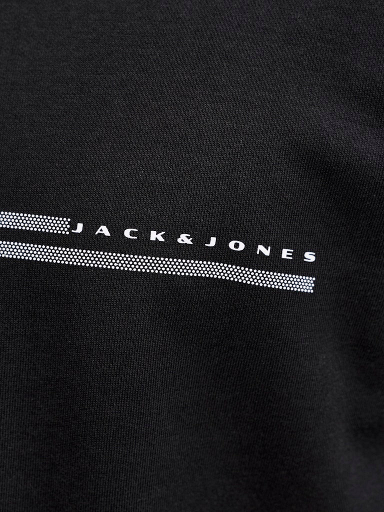 Black t-shirt with 'Jack & Jones' logo on a dark background