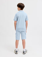 Jack Jones Youths Alliance Junior Boy Polo Shirt-Celestial Blue Celestial Blue side view
