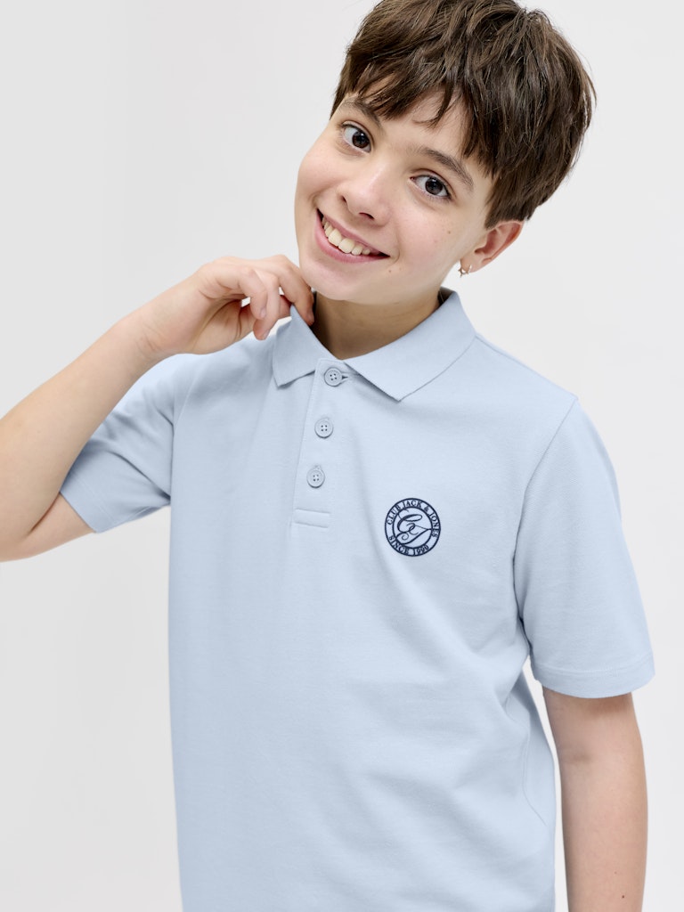 Jack Jones Youths Alliance Junior Boy Polo Shirt-Celestial Blue Celestial Blue front view