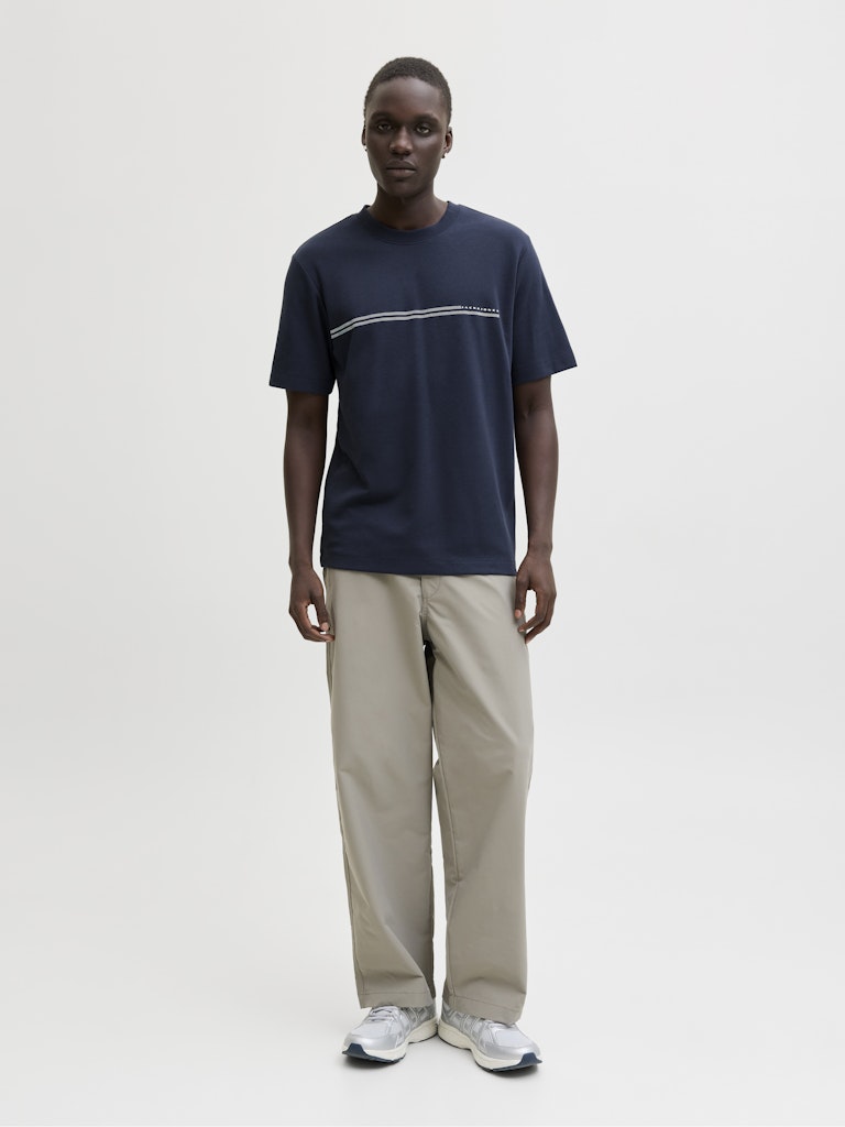 Fusion Chest Brand Tee-Outer Space-Full model view