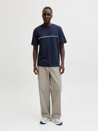 JACK JONES CORE Fusion Chest Brand Tee-Outer Space Outer Space model front view