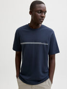 JACK JONES CORE Fusion Chest Brand Tee-Outer Space Outer Space front view