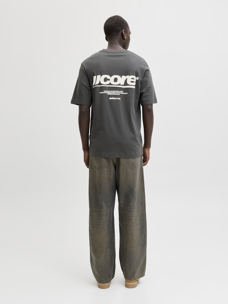 JACK JONES CORE Club Back Print T-Shirt-Asphalt ASPHALT back view