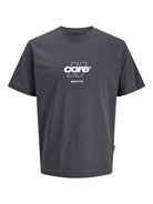 JACK JONES CORE Club Front Print Tee Short Sleeve Crew-Asphalt Asphalt flat front view