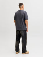JACK JONES CORE Club Front Print Tee Short Sleeve Crew-Asphalt Asphalt back view