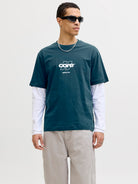 Men's Club Front Print Tee Short Sleeve Crew-Poseidon-Model Front View