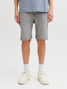 Jack Jones Youths Rick Junior Shorts-Grey Denim Grey Denim back view