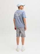 Jack Jones Youths Rick Junior Shorts-Grey Denim Grey Denim model front view