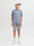 Jack Jones Youths Rick Junior Shorts-Grey Denim Grey Denim front view