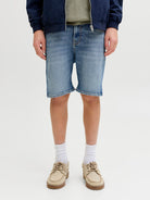 Jack Jones Youths Rick Junior Shorts-Blue Denim Blue Denim back view