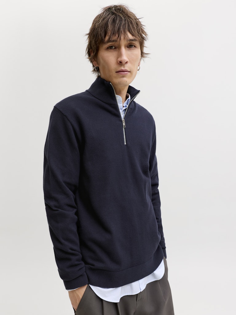 Men's Milano Spring Knit Half Zip-Night Sky-Side View