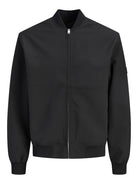 JACK JONES PREMIUM Aspen Bomber Jacket-Black Black flat front view