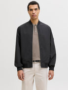 JACK JONES PREMIUM Aspen Bomber Jacket-Black Black front view