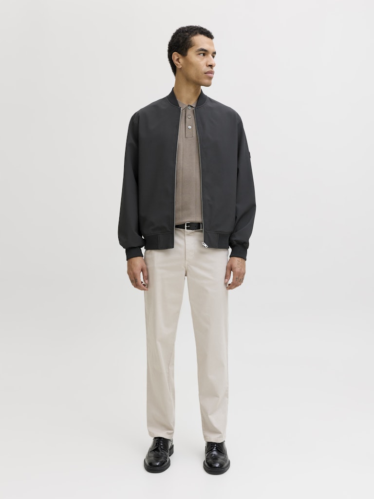 JACK JONES PREMIUM Aspen Bomber Jacket-Black Black model front view