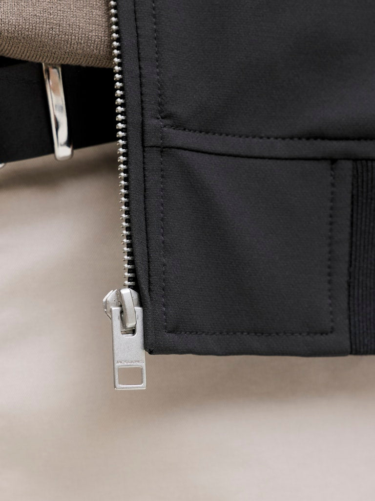Men's Aspen Bomber Jacket-Black-Zip Fastening View
