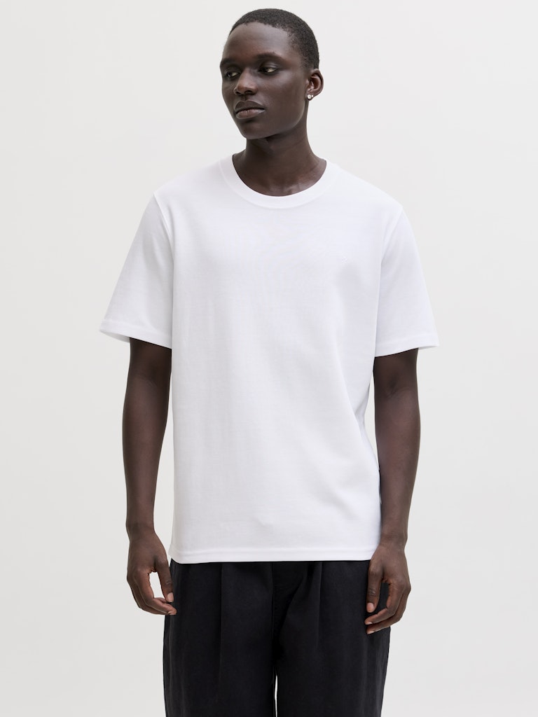 JACK JONES PREMIUM Ethan Short Sleeve Logo Tee-Bright White Bright White front view