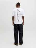 JACK JONES CORE Dust Script T-Shirt-Bright White Bright White model front view