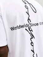 JACK JONES CORE Dust Script T-Shirt-Bright White Bright White flat front view