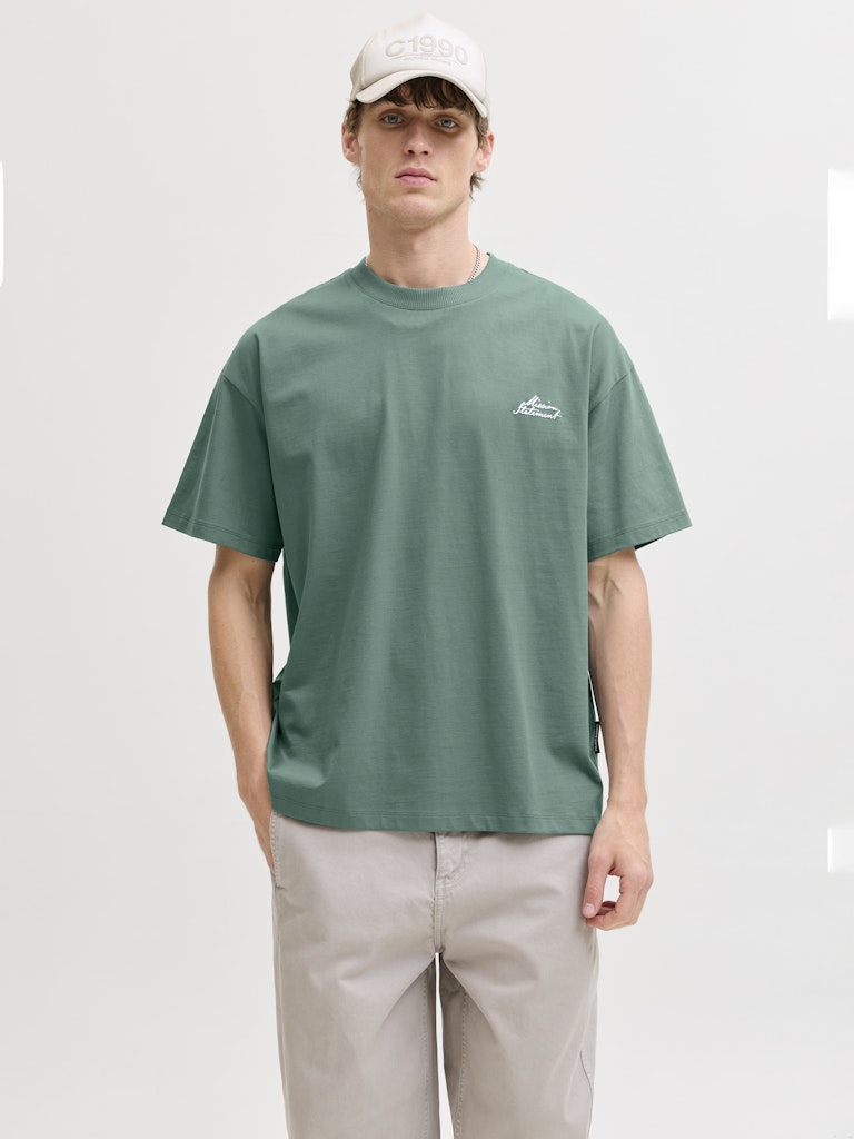 JACK JONES CORE Dust Script T-Shirt-Noth Atlantic North Atlantic front view