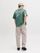 JACK JONES CORE Dust Script T-Shirt-Noth Atlantic North Atlantic model front view