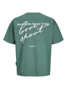 JACK JONES CORE Dust Script T-Shirt-Noth Atlantic North Atlantic close up view