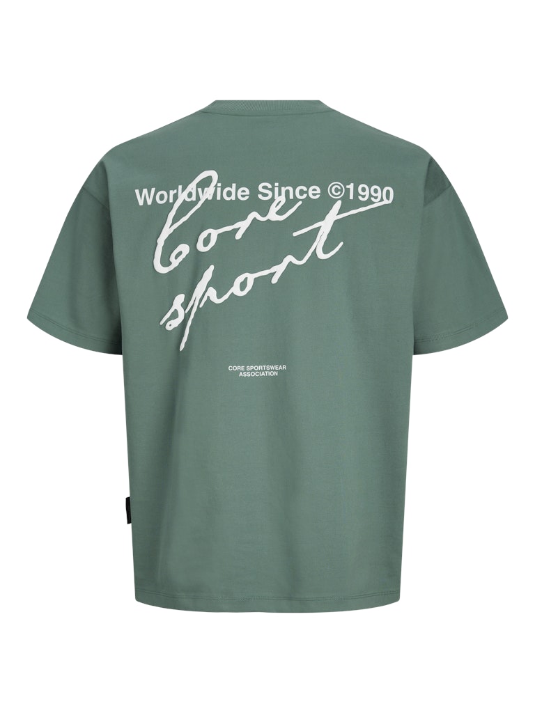 JACK JONES CORE Dust Script T-Shirt-Noth Atlantic North Atlantic close up view