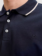 Men's Ethan Detail Short Sleeve Polo-Night Sky-Collar View