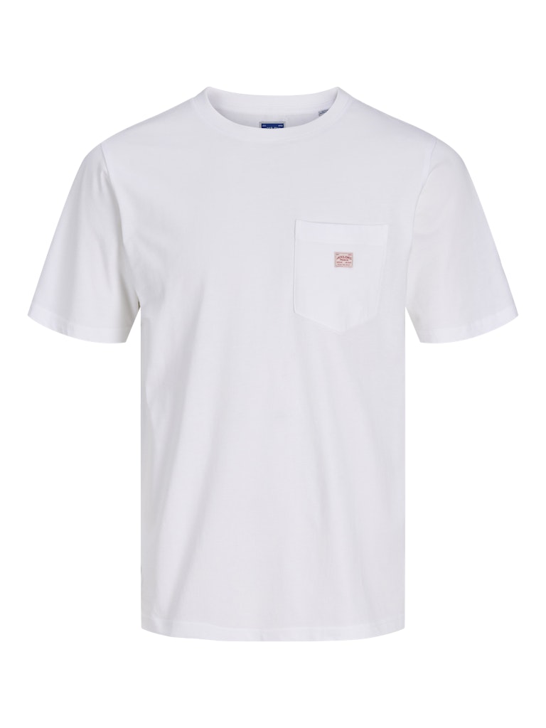 Men's Caleb Short Sleeve Tee-Bright White-Ghost Front View