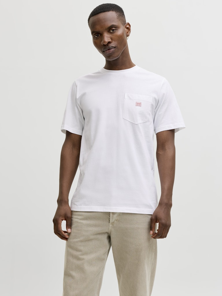 Men's Caleb Short Sleeve Tee-Bright White-Model Front View