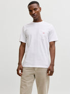 Men's Caleb Short Sleeve Tee-Bright White-Model Front View