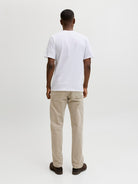 Men's Caleb Short Sleeve Tee-Bright White-Model Back View