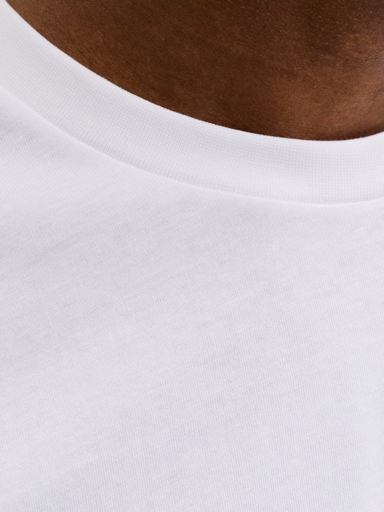 Men's Caleb Short Sleeve Tee-Bright White-Neck View
