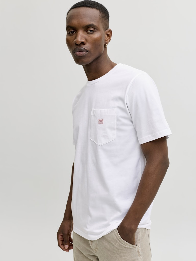 Men's Caleb Short Sleeve Tee-Bright White-Side View