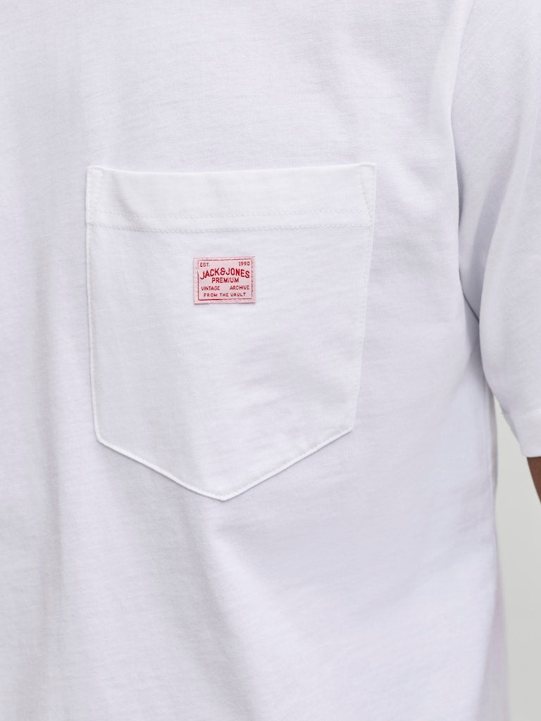 Men's Caleb Short Sleeve Tee-Bright White-Pocket View